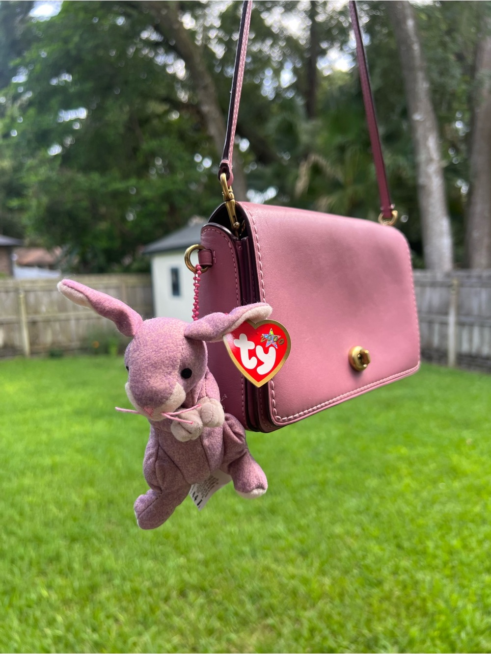 Coach Dinky 1941 bag primrose pink re edition kisslock coin beanie baby charm